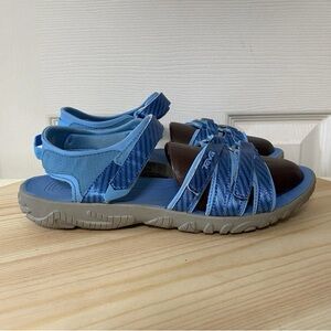 Teva Tirra Girls Sporty Strappy Sandals Adjustable Blue Big Girl Size J7